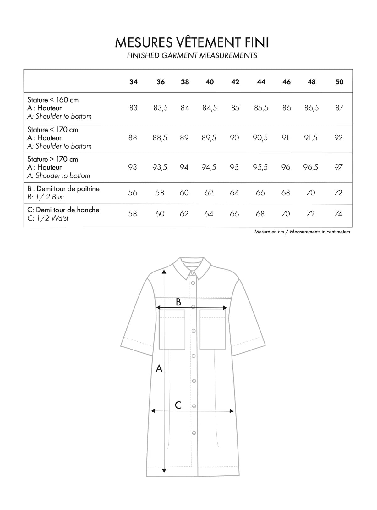 Atelier Brunette LA Petite Robe, Size 34-50
