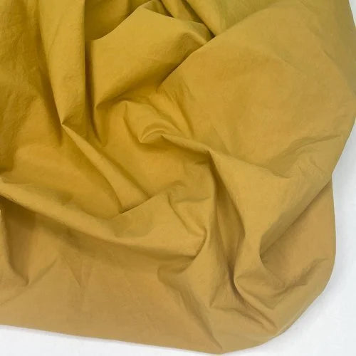 Cotton Poplin, Sand Wash Finish - Dark Mustard
