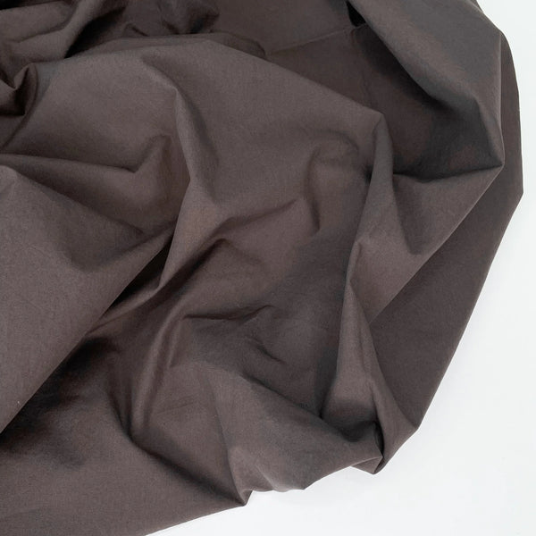 Cotton Poplin, Sand Wash Finish - Espresso