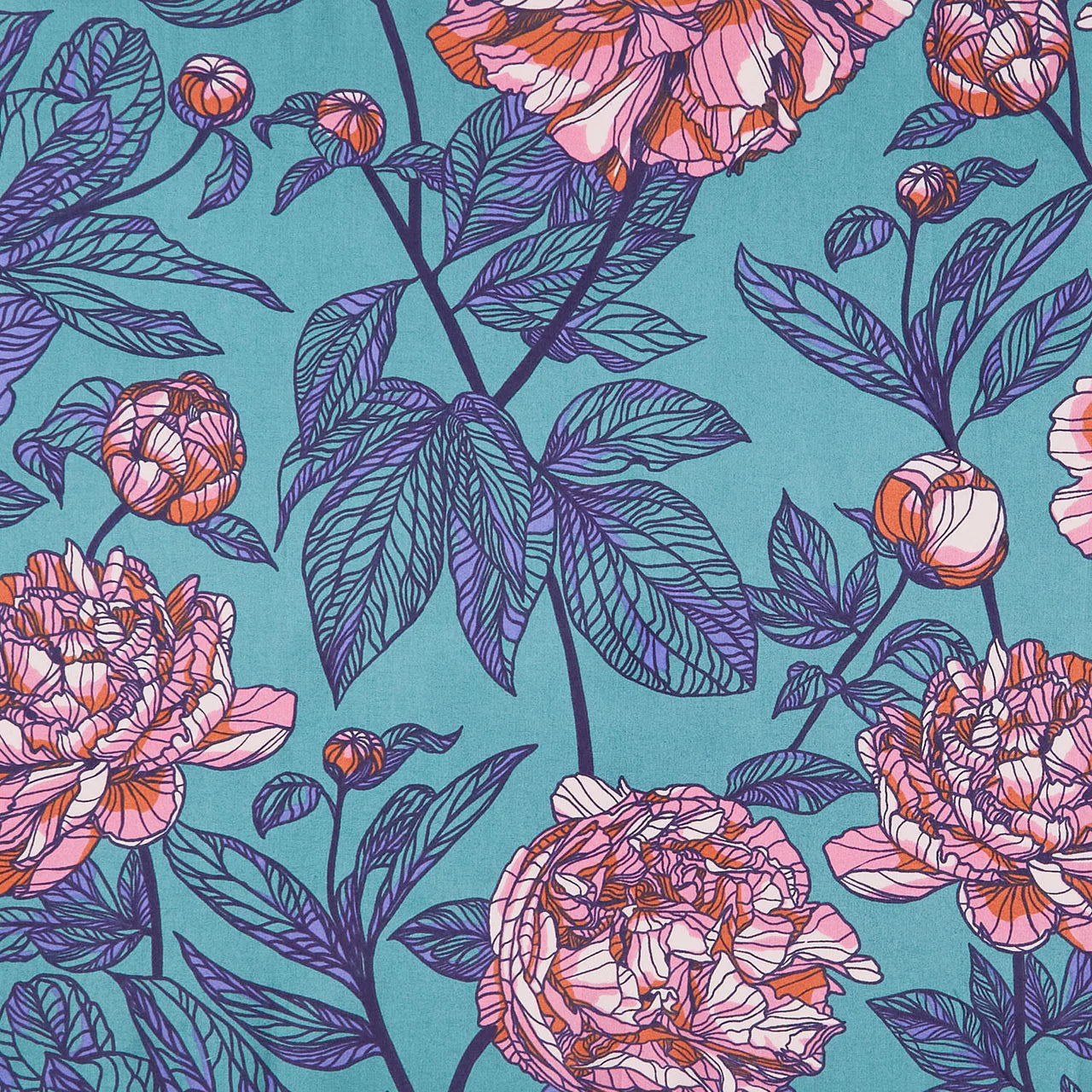 Cotton Sheeting, Peony, 108"