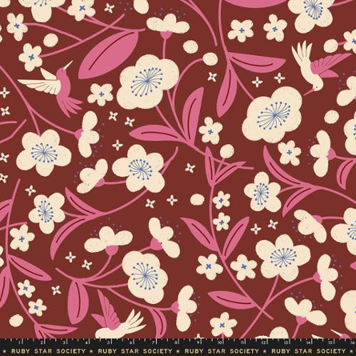Ruby Star Society Cotton Sheeting, Persimmon Quilt Backs - Cranberry