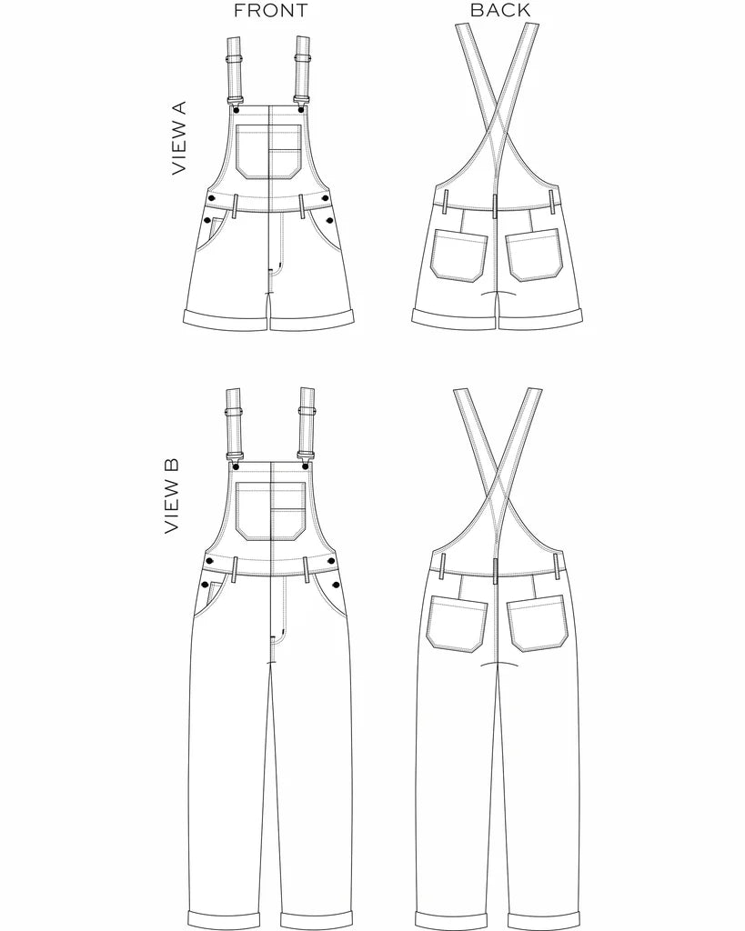 True Bias Riley Overalls, Size 0-18
