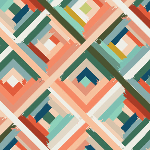 Cotton Canvas, Abstract Print, Roadside Guides