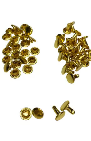 Rivets, 8mm, Warm Gold, 25 sets