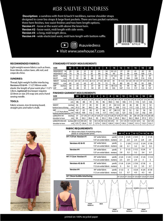 Sew House Seven Sauvie Sundress, Sizes 00-20