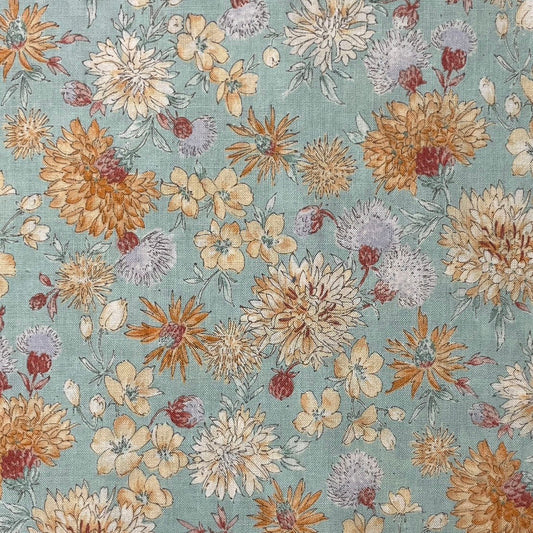 Sevenberry Cotton Shirting, Nostalgia Noble Aroma - Mint Orange