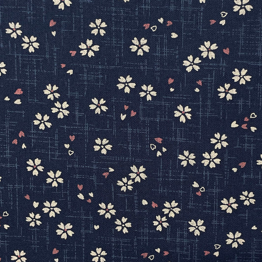 Sevenberry Cotton Sheeting, Cherry Blossoms - Blue