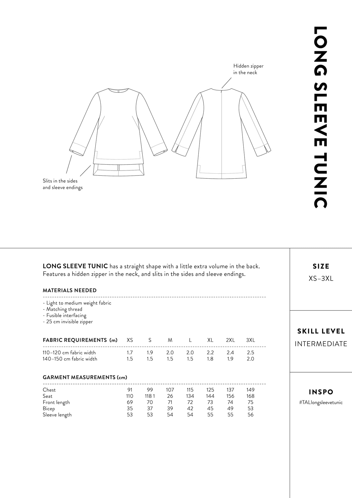 The Assembly Line Long Sleeve Tunic, Size XS-3XL