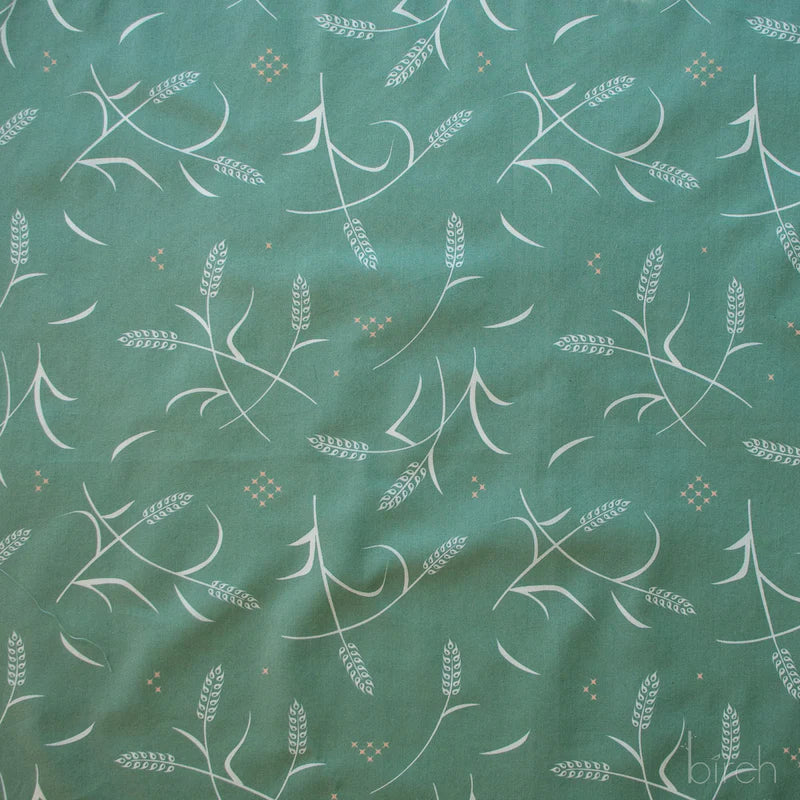 Birch Organic Cotton Poplin, Tossed Wheat - Green