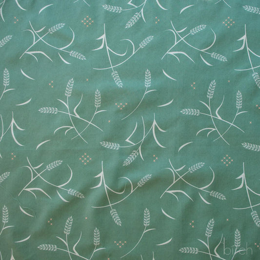 Birch Organic Cotton Poplin, Tossed Wheat - Green