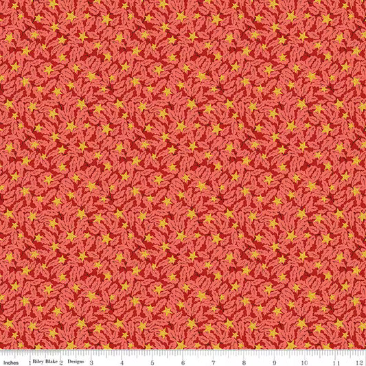Liberty of London Cotton Sheeting, Festive Magic - Holly Sparkle Red