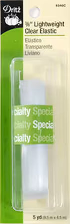 Lightweight Clear Elastic, 3/8", 5 yd/package