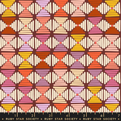 Ruby Star Society Cotton Sheeting, Persimmon - Courthouse Steps - Cranberry