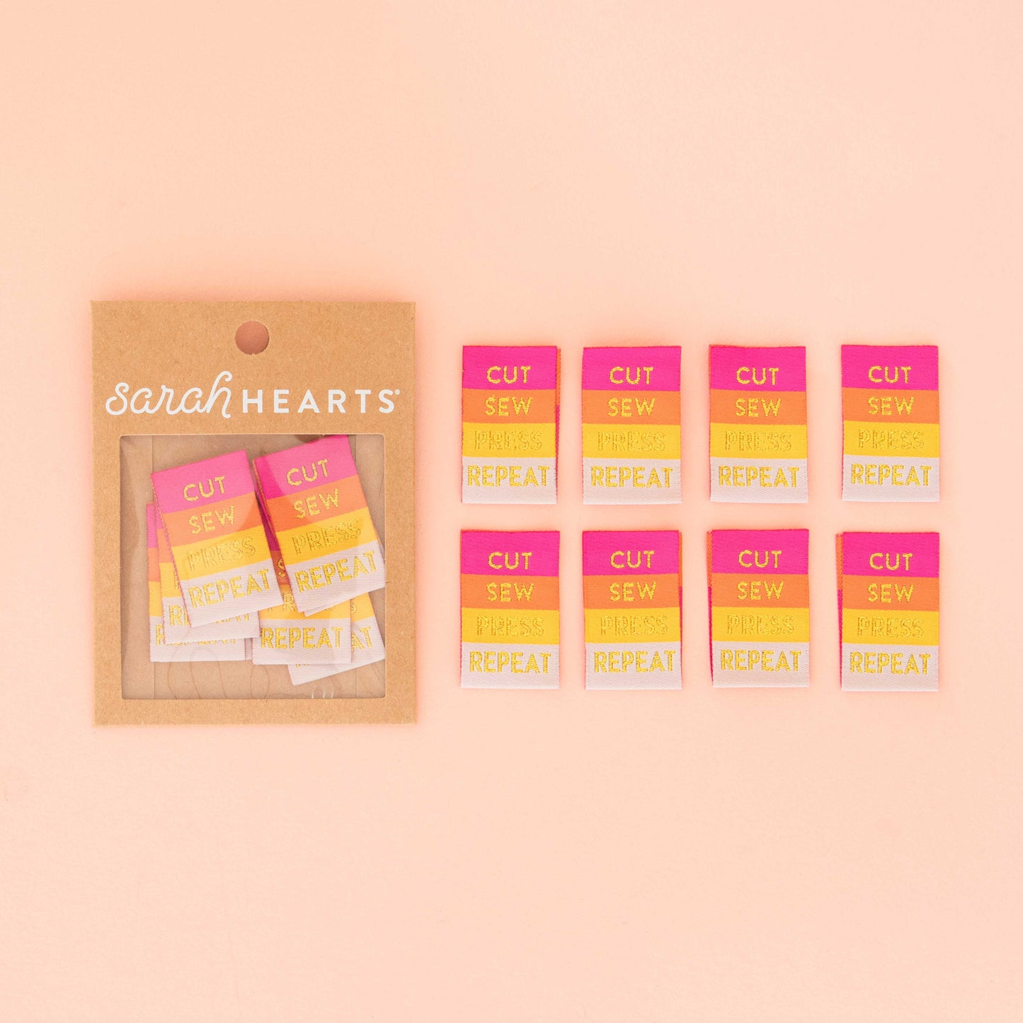 Sarah Hearts Labels, Cut Sew Press Repeat