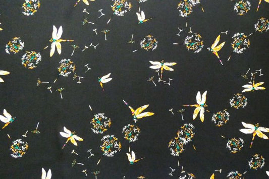 Lady McElroy, Viscose Challis Lawn, Dragonfly in the Dandelion