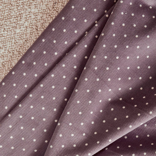 Atelier Brunette Cotton Corduroy, 21 wale, Lavender Mini Dot