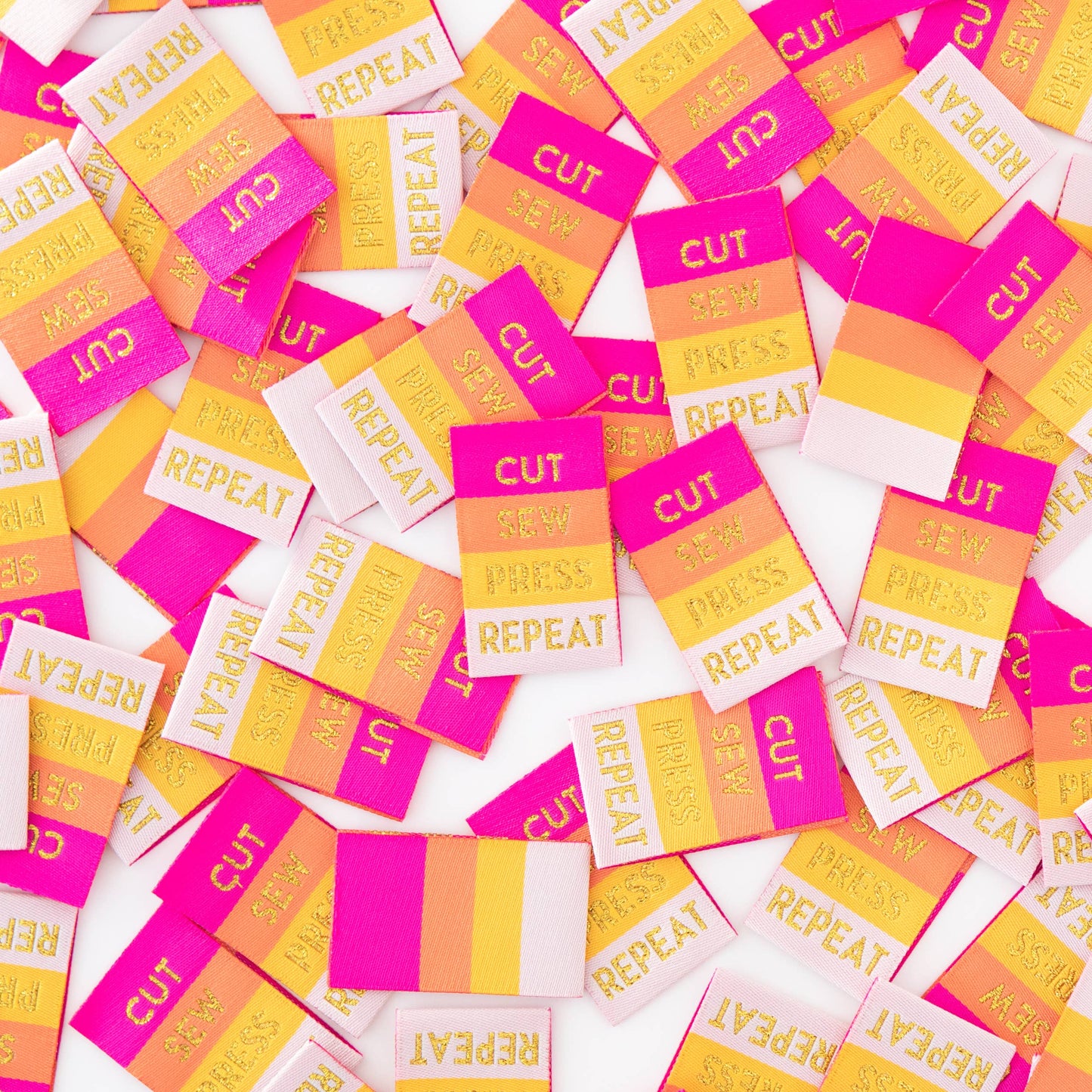 Sarah Hearts Labels, Cut Sew Press Repeat
