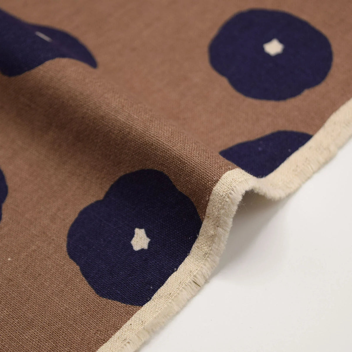 Kokka Fabrics Cotton/Linen Canvas, Echino Fluff - Brown