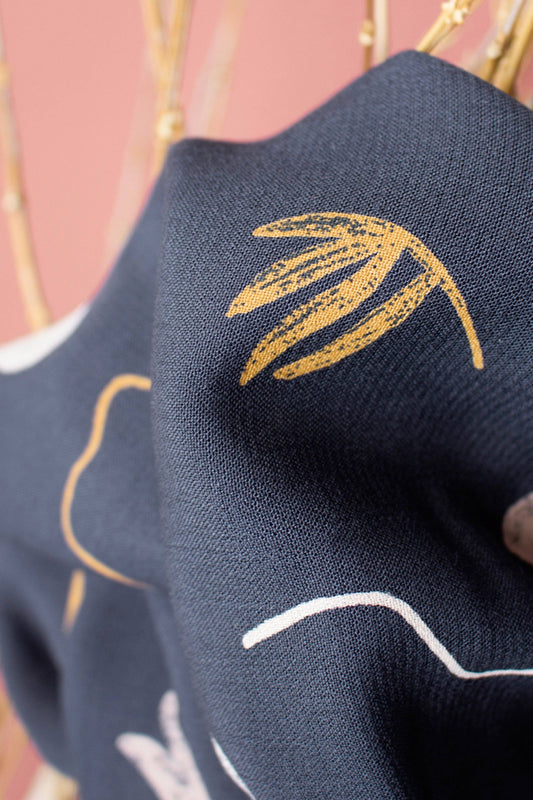 Atelier Brunette Viscose Challis, Sandstorm Night