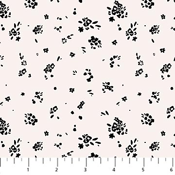 Cotton Sheeting, Black & White Ditsy Print