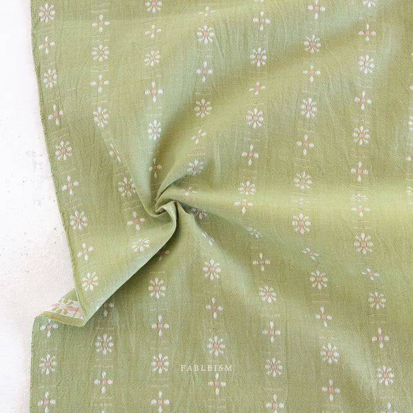Fableism Yarn-Dye Cotton, Forest Forage - Daisies in Celadon