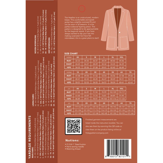 Friday Pattern Co. The Heather Blazer
