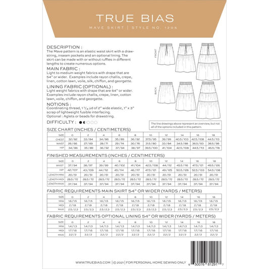True Bias, Mave Skirt, Size 0-18