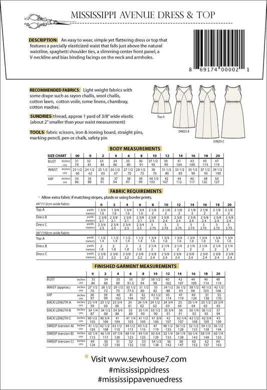 Sew House Seven Mississippi Avenue Dress & Top, Sizes 0-20
