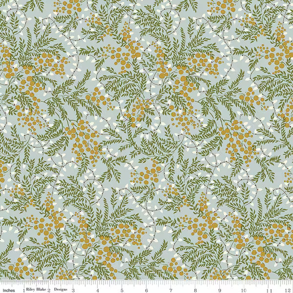 Liberty of London Cotton Sheeting, Festive Magic - Twinkling Lights Green