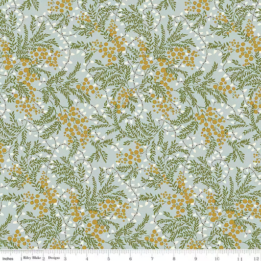 Liberty of London Cotton Sheeting, Festive Magic - Twinkling Lights Green