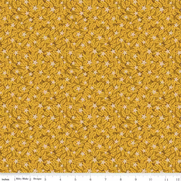Liberty of London Cotton Sheeting, Festive Magic - Holly Sparkle Gold