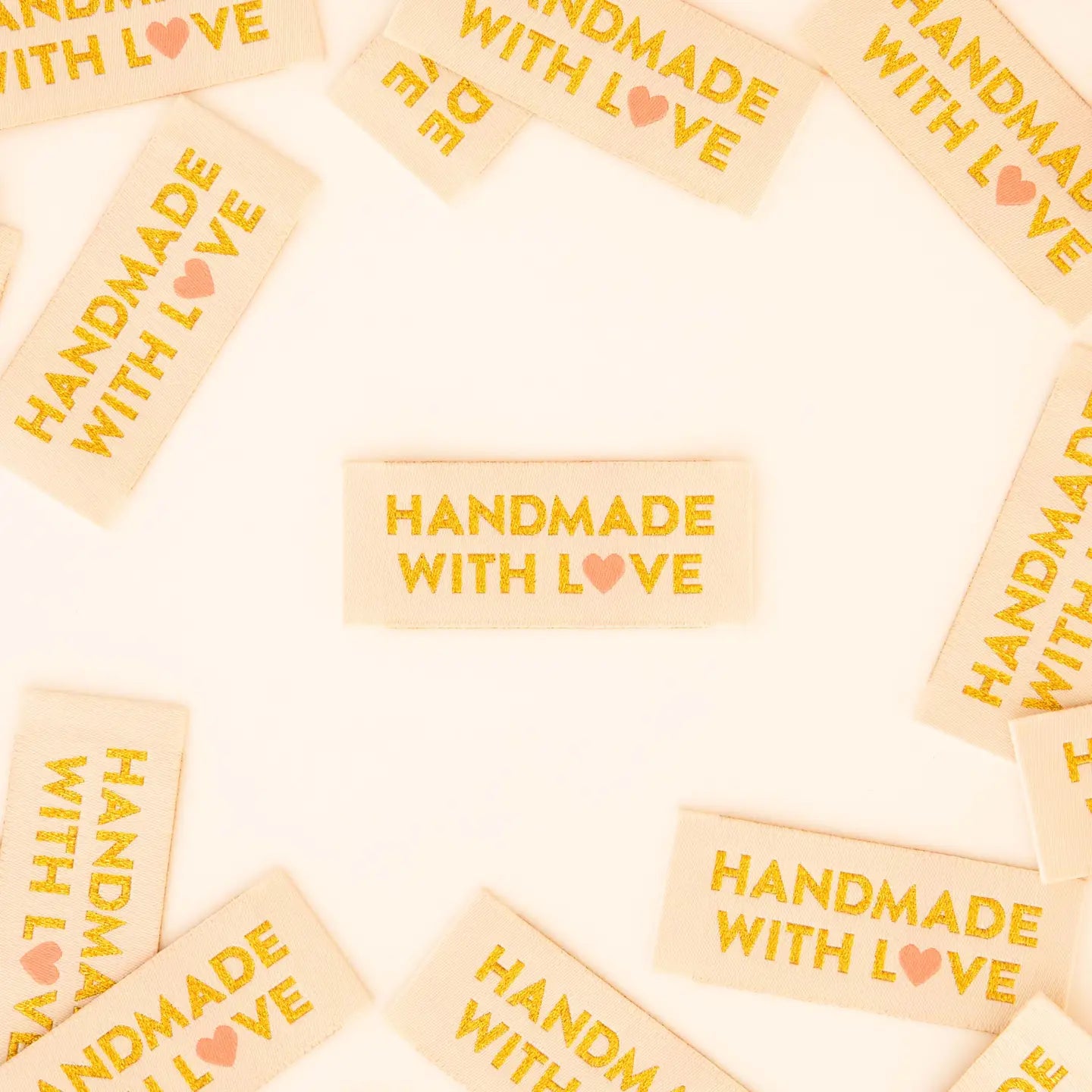 Sarah Hearts Labels, Gold Handmade With Love