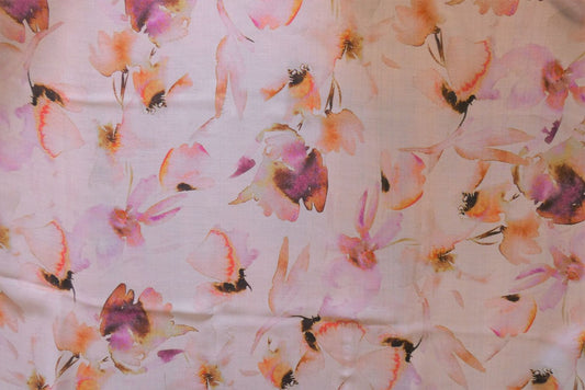 Lady McElroy, Silk/Cotton Voile, Scarlett Pink Floral