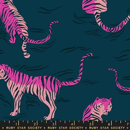 Ruby Star Society Rayon Challis, Poolside Too Tigress, Dark Teal