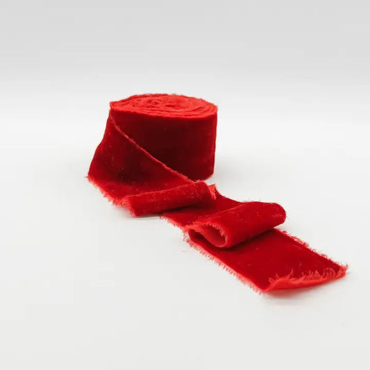 Velvet Ribbon, Raw Edge, 1.25" and 2"