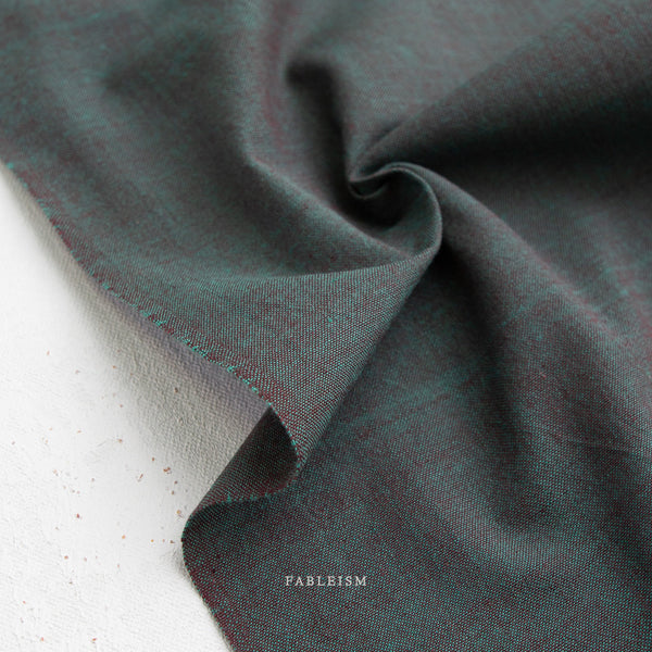 Fableism Watercolor Wovens, Shot Cotton – Sea Moss